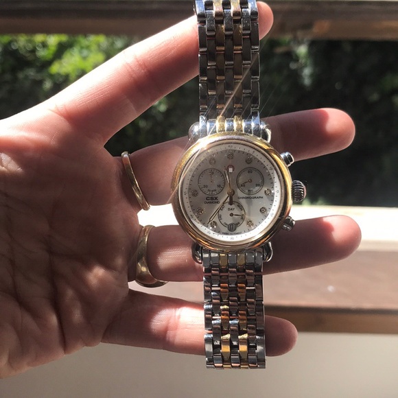 Diamond two tone Michele watch - Picture 2 of 2
